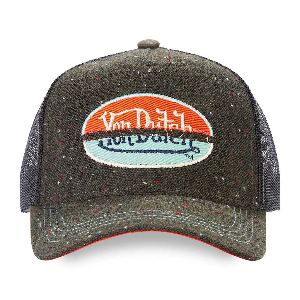 Von Dutch Trucker Cap Kaki Chiné — Patch Oval Bicolore