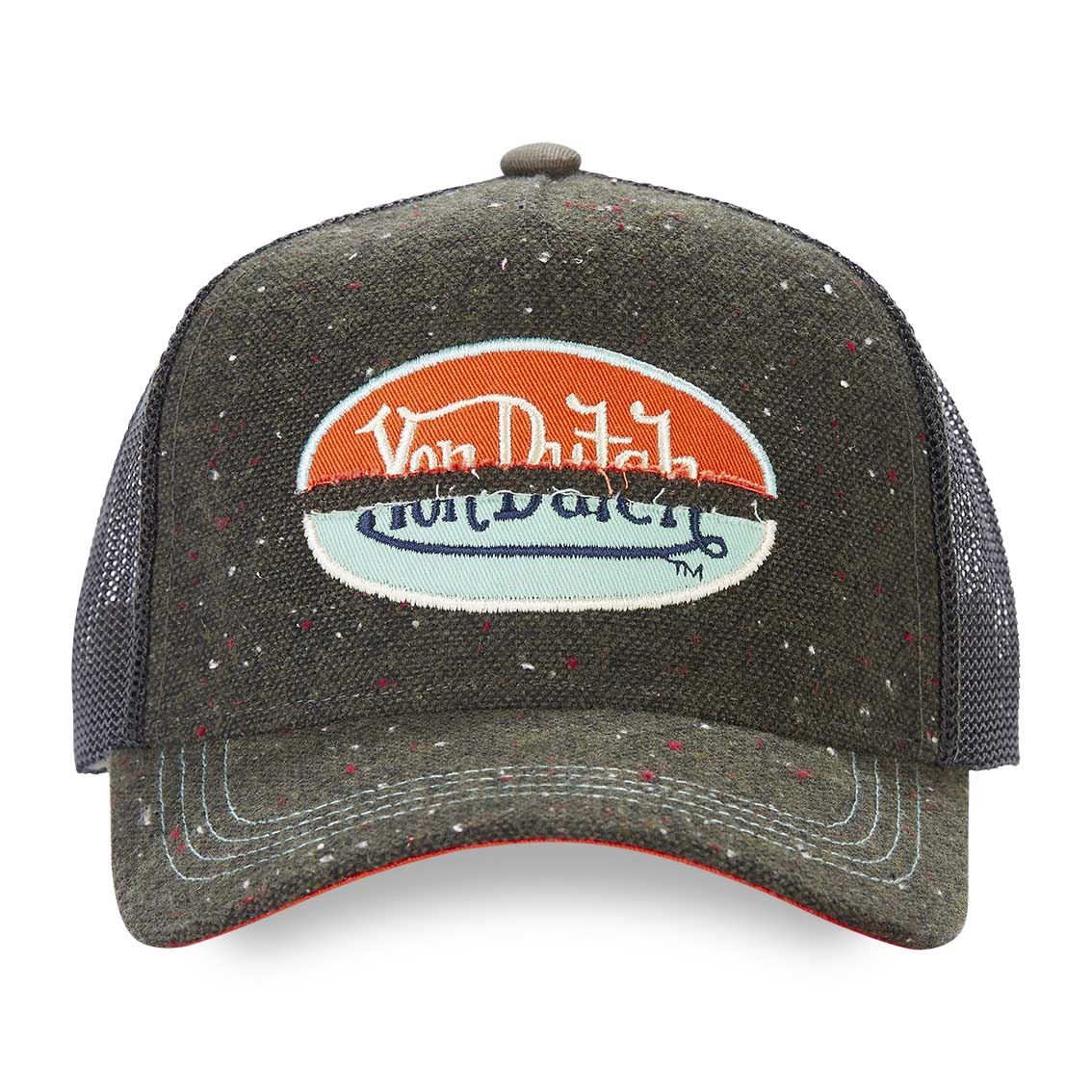 Von Dutch Trucker Cap Kaki Chiné — Patch Oval Bicolore