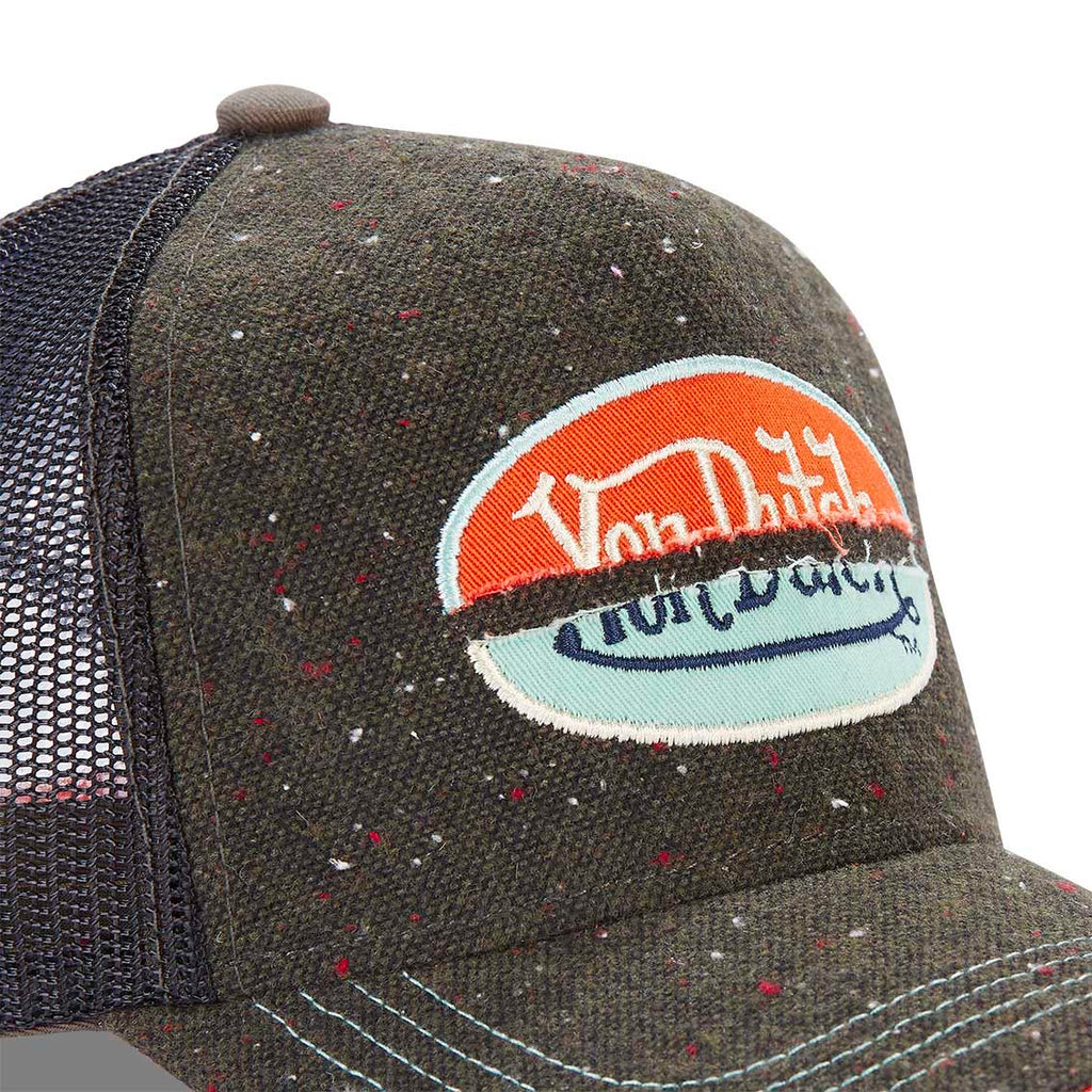 Von Dutch Trucker Cap Kaki Chiné — Patch Oval Bicolore