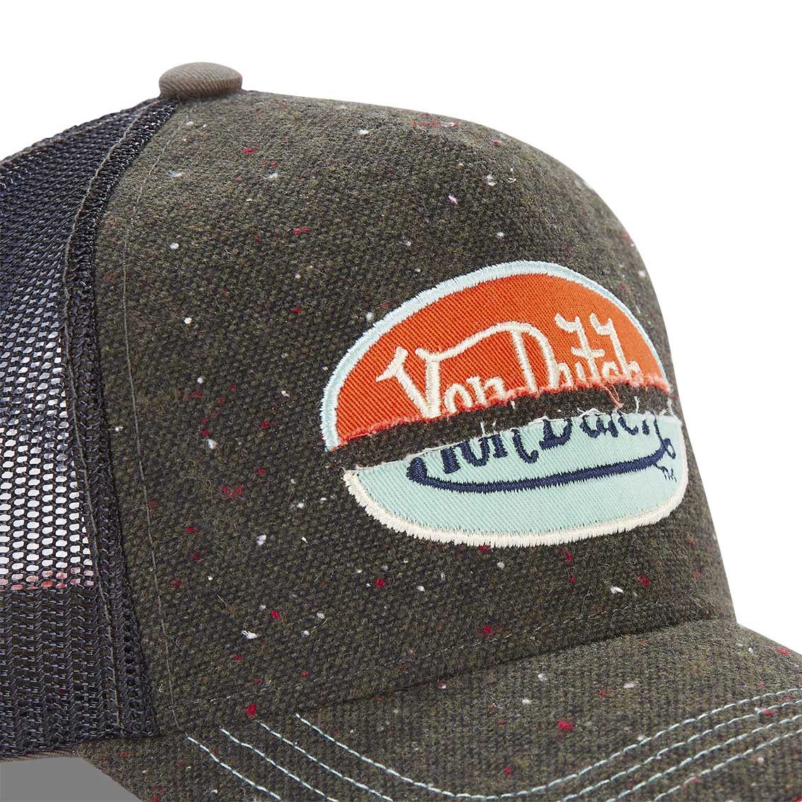 Von Dutch Trucker Cap Kaki Chiné — Patch Oval Bicolore