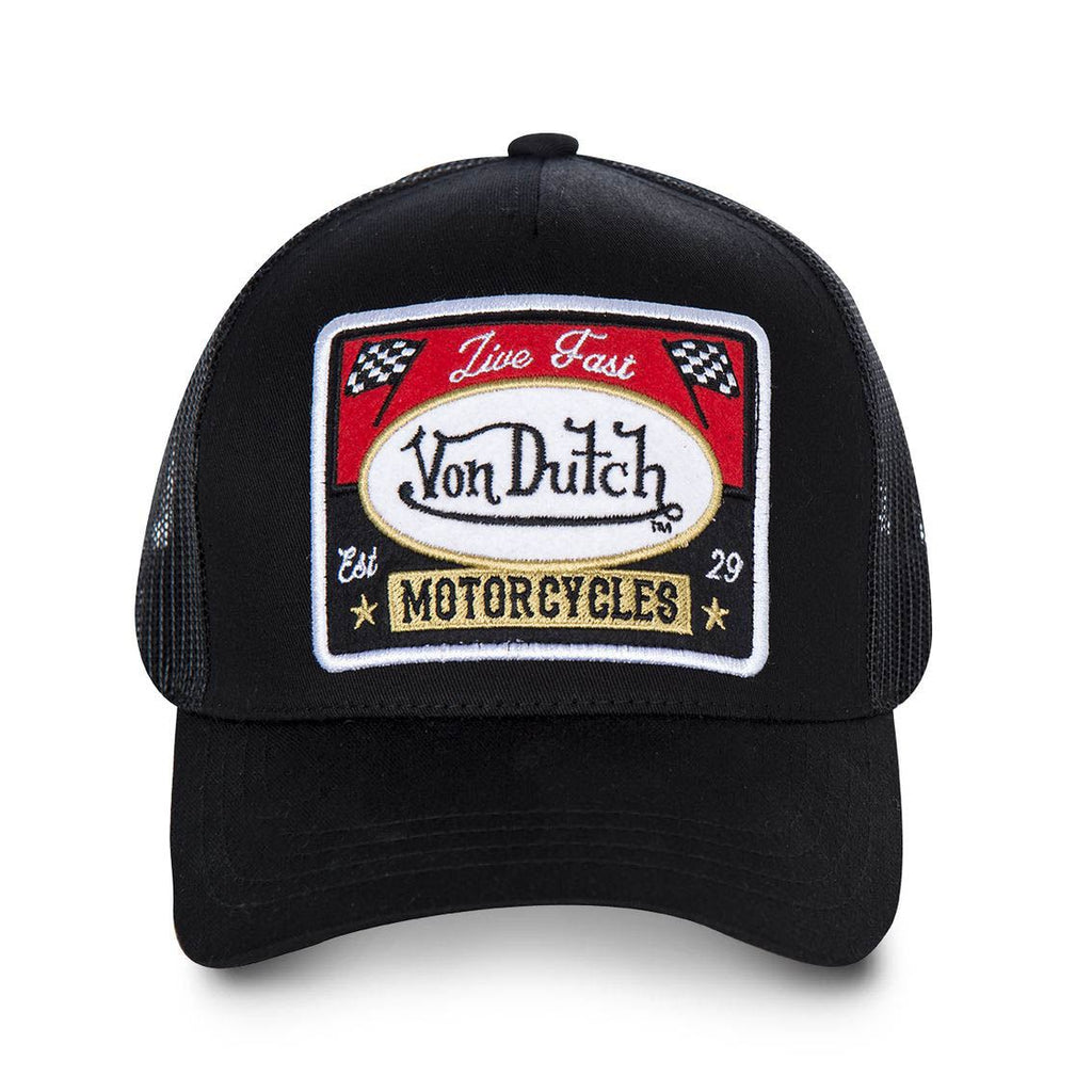 Von Dutch Trucker Cap Noir — Patch Live Fast Motorcycles