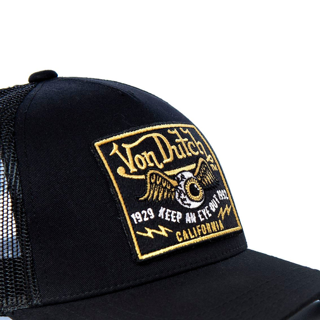 Von Dutch Trucker Cap Noir — Patch Keep An Eye Out California 1929