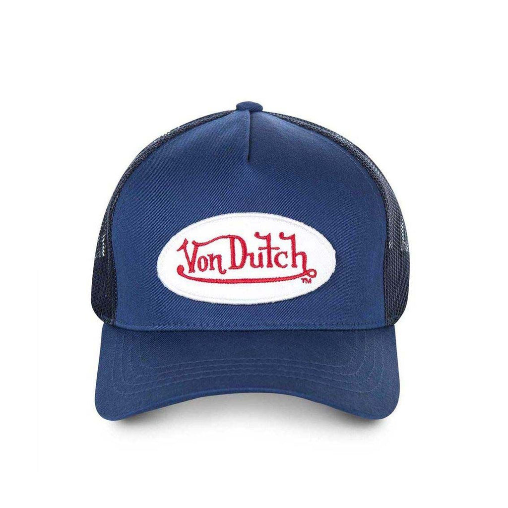Von Dutch Trucker Cap Marine — Patch Oval Logo Rouge & Blanc