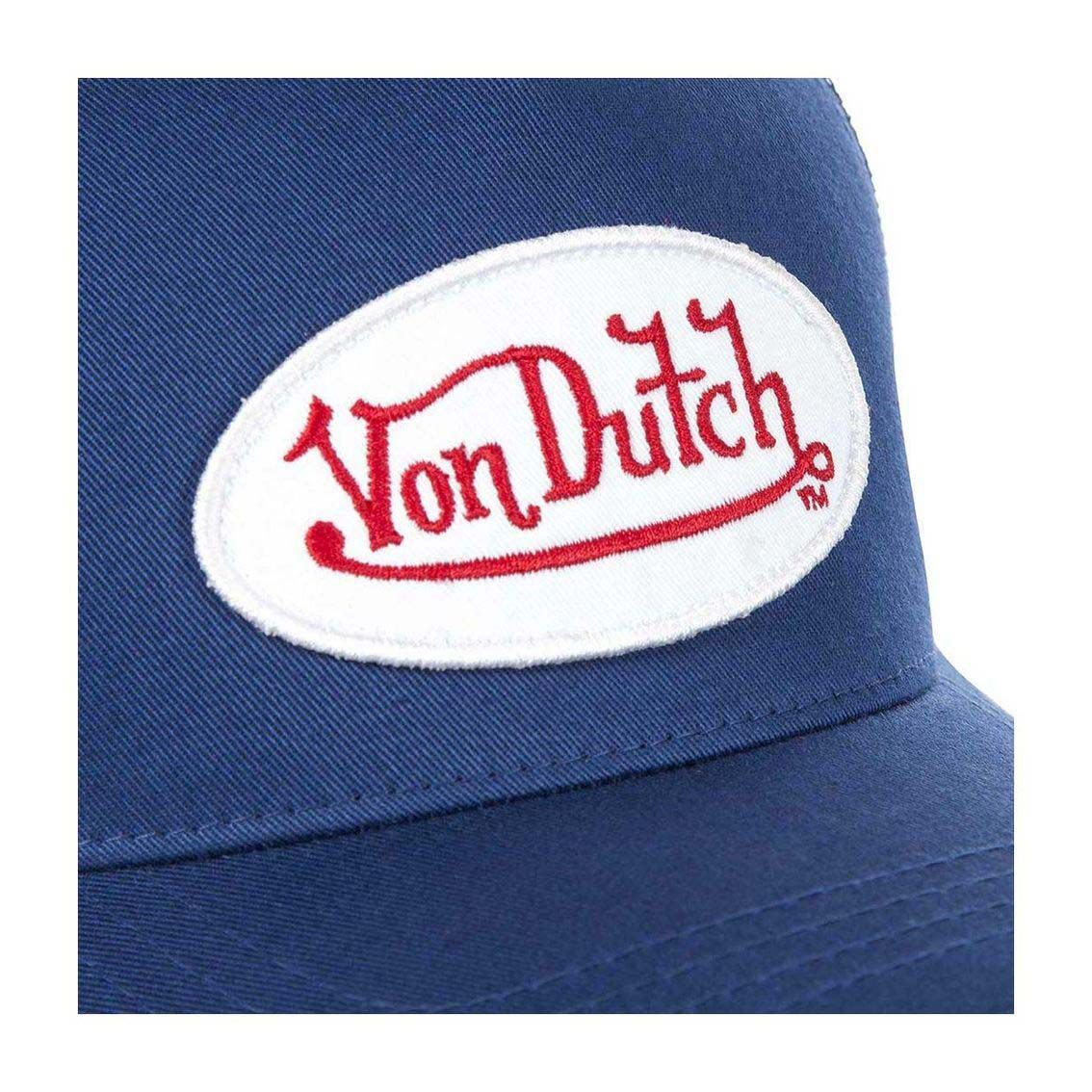 Von Dutch Trucker Cap Marine — Patch Oval Logo Rouge & Blanc