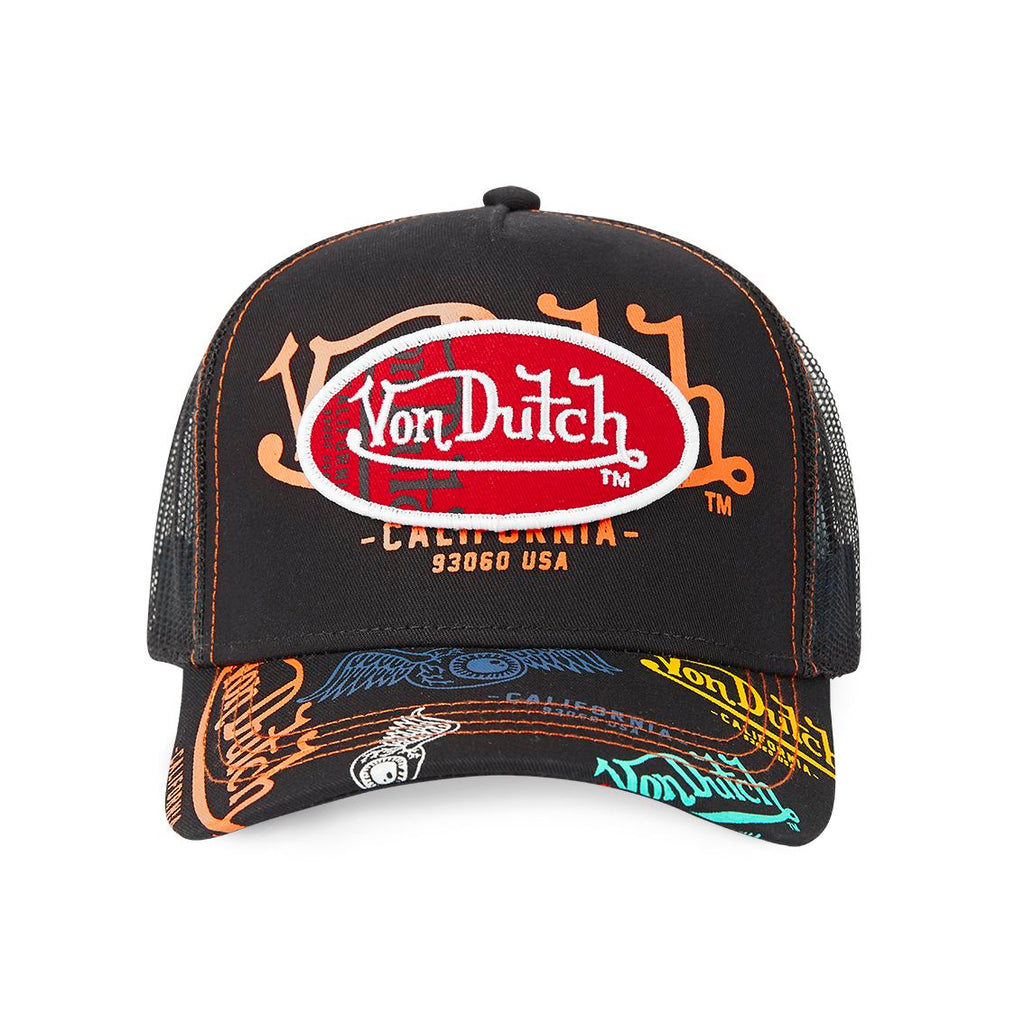 Von Dutch Trucker Cap Noir — All Over Print California 93060 USA