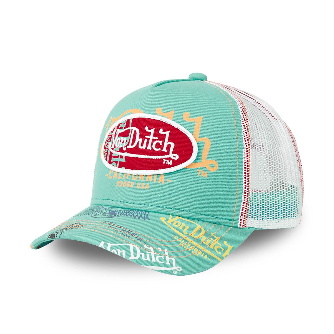 Von Dutch Trucker Cap Menthe — All Over Print California 93060 USA
