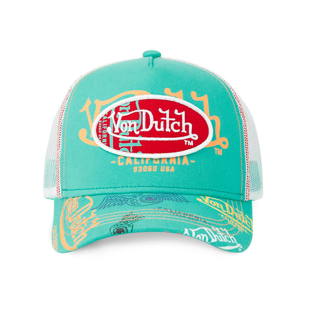 Von Dutch Trucker Cap Menthe — All Over Print California 93060 USA