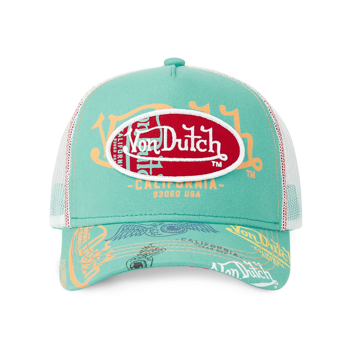 Von Dutch Trucker Cap Menthe — All Over Print California 93060 USA