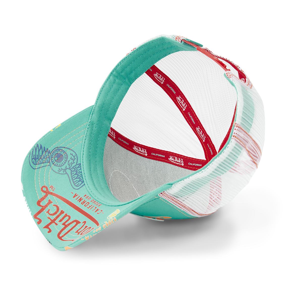 Von Dutch Trucker Cap Menthe — All Over Print California 93060 USA