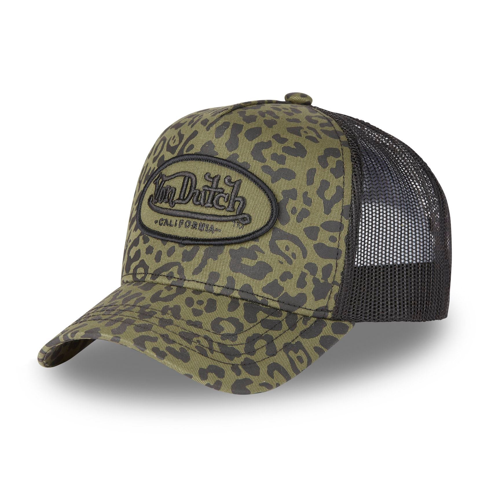 Von Dutch Trucker Cap Léopard Kaki — Patch Oval California