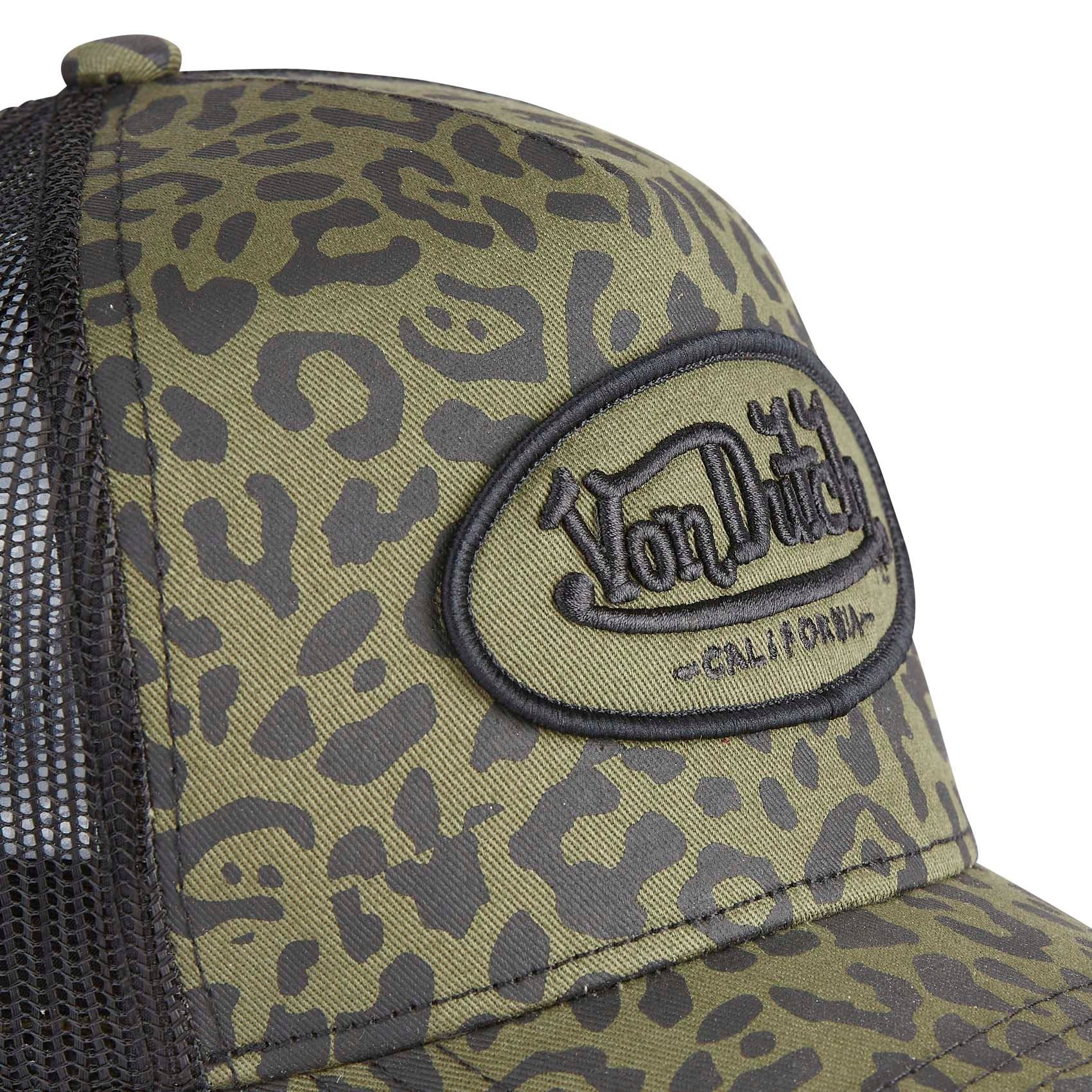 Von Dutch Trucker Cap Léopard Kaki — Patch Oval California