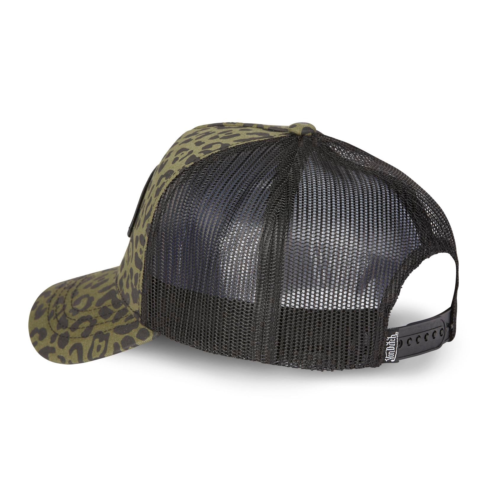 Von Dutch Trucker Cap Léopard Kaki — Patch Oval California