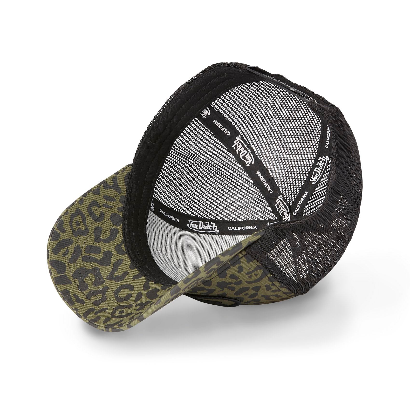 Von Dutch Trucker Cap Léopard Kaki — Patch Oval California