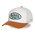 Von Dutch Trucker Cap Blanc/Camel — Patch Oval Menthe California