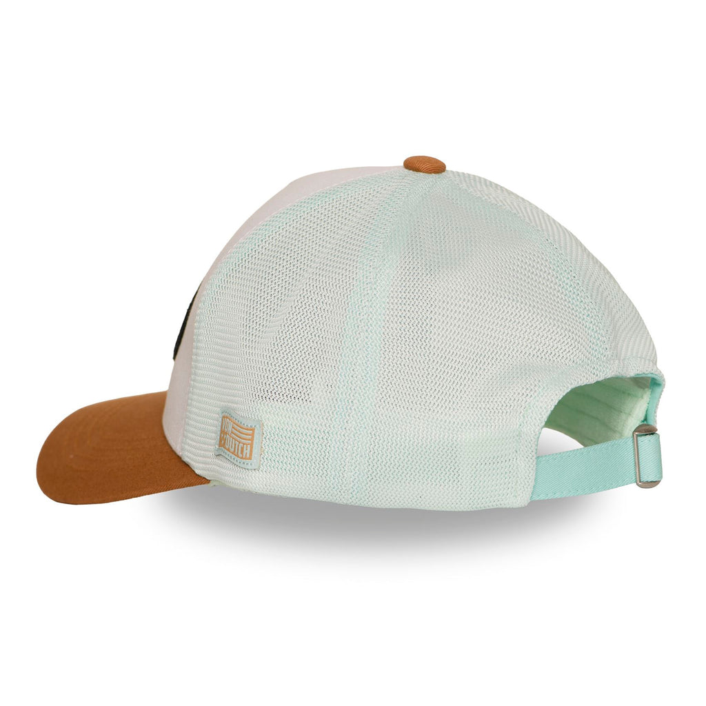 Von Dutch Trucker Cap Blanc/Camel — Patch Oval Menthe California