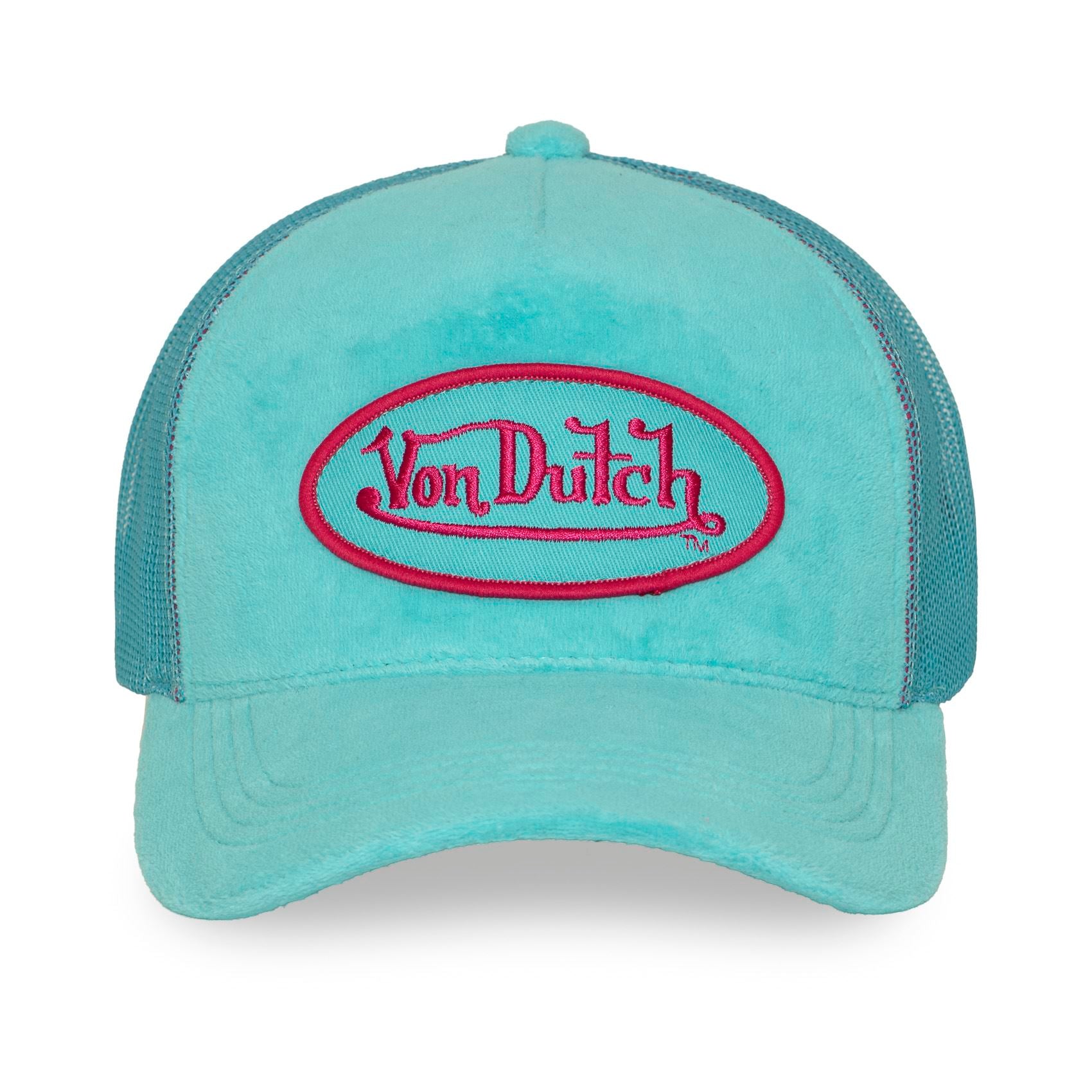 Von Dutch Trucker Cap Turquoise — Patch Oval Fuchsia