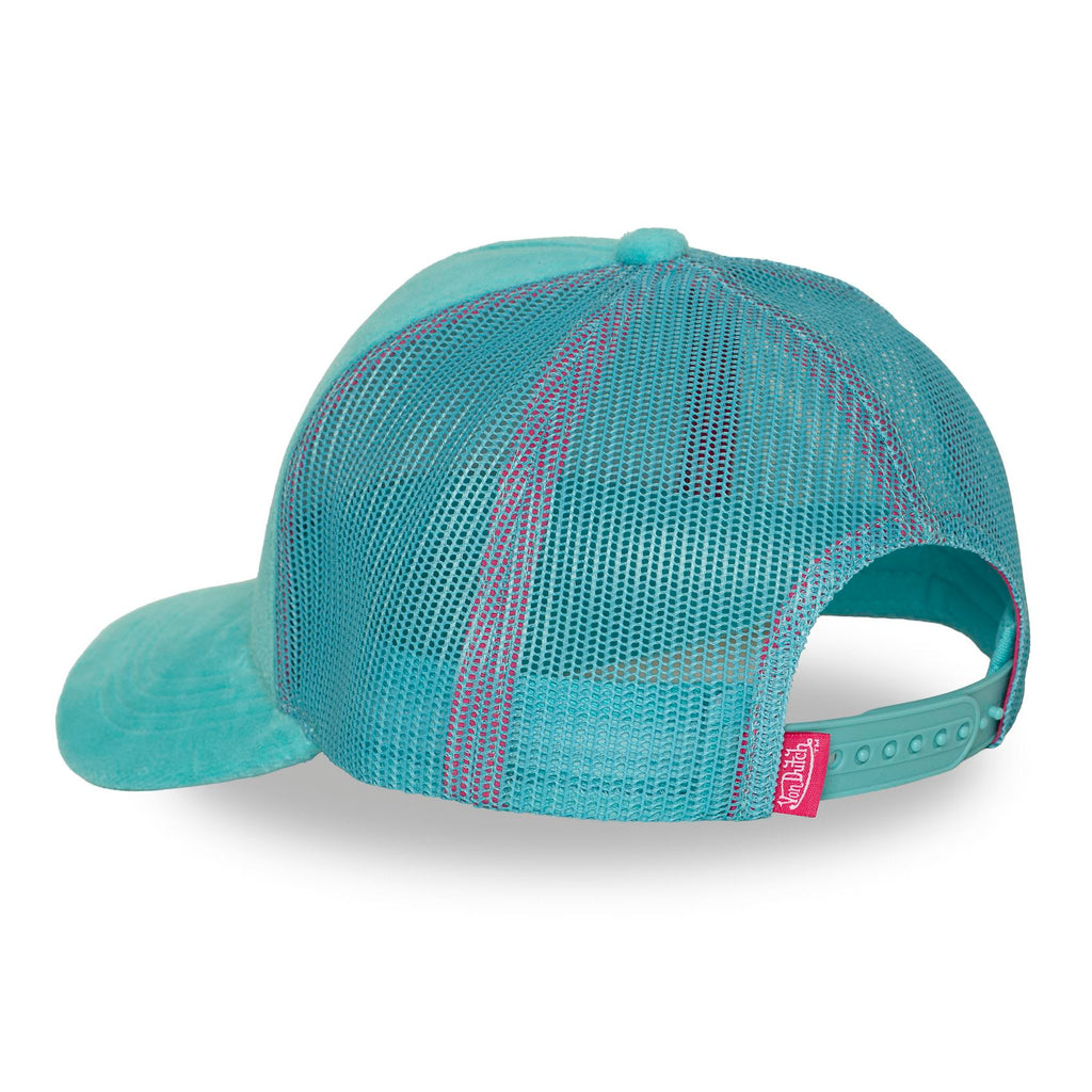 Von Dutch Trucker Cap Turquoise — Patch Oval Fuchsia