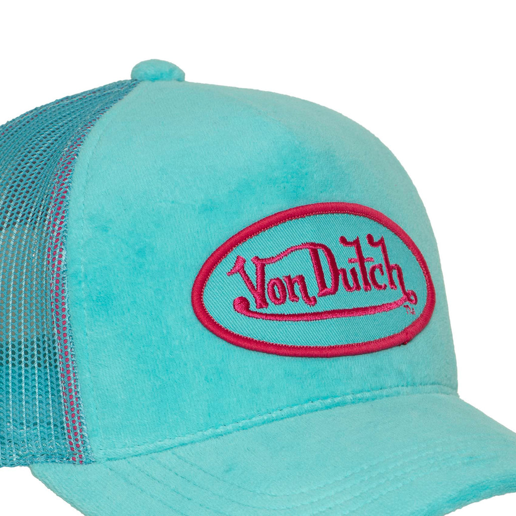 Von Dutch Trucker Cap Turquoise — Patch Oval Fuchsia