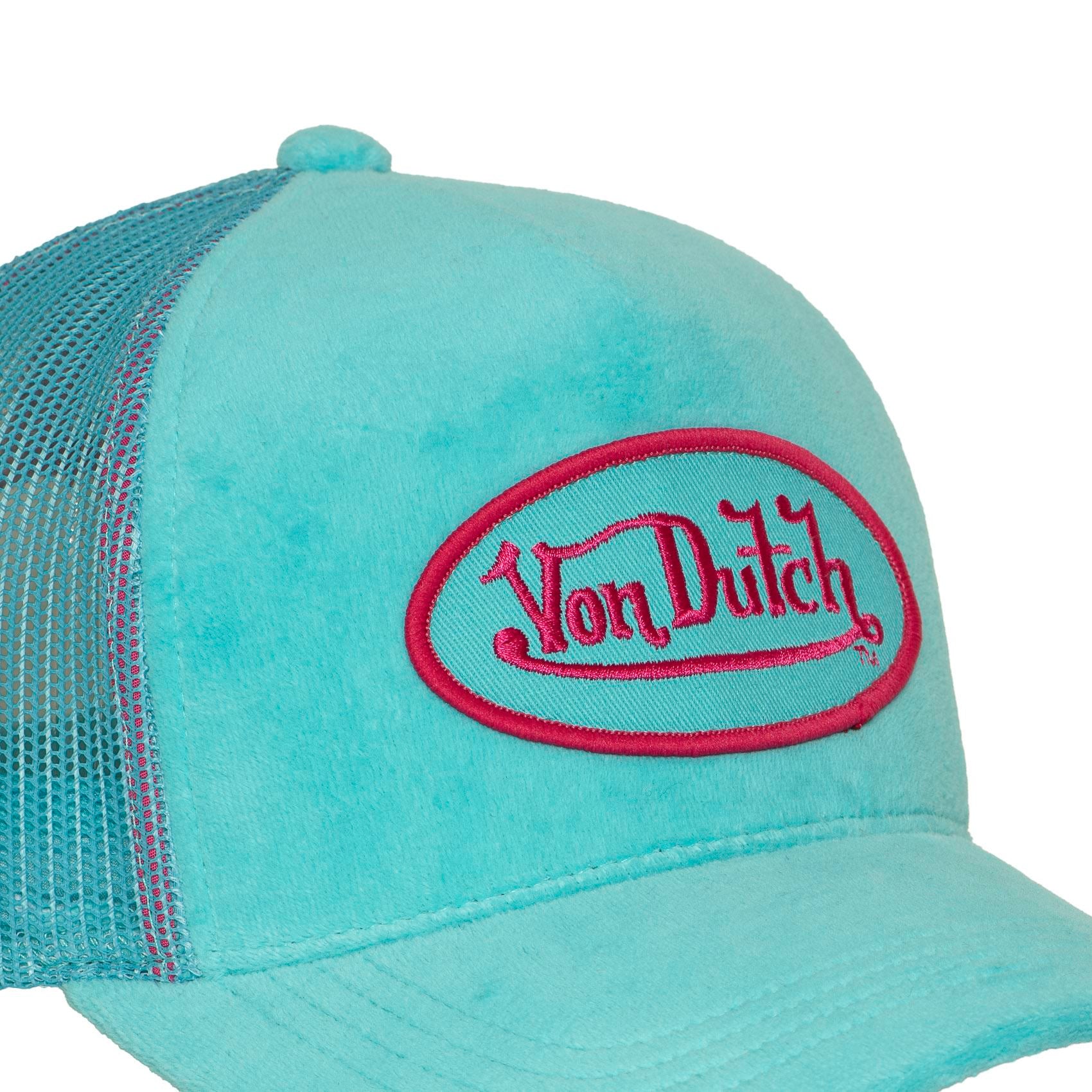 Von Dutch Trucker Cap Turquoise — Patch Oval Fuchsia