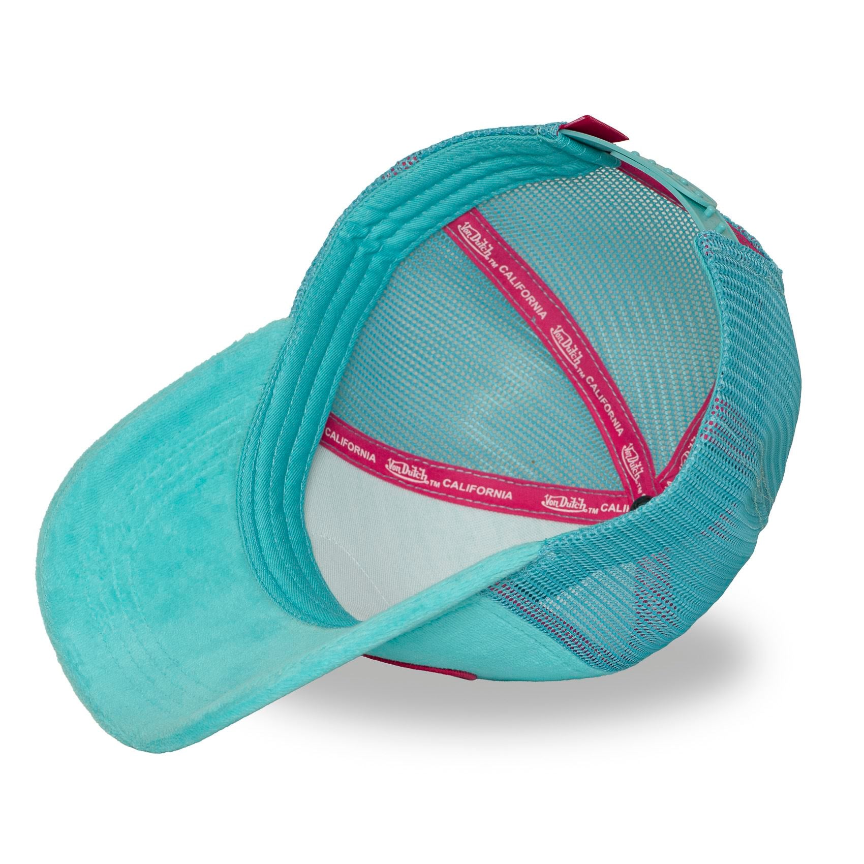 Von Dutch Trucker Cap Turquoise — Patch Oval Fuchsia